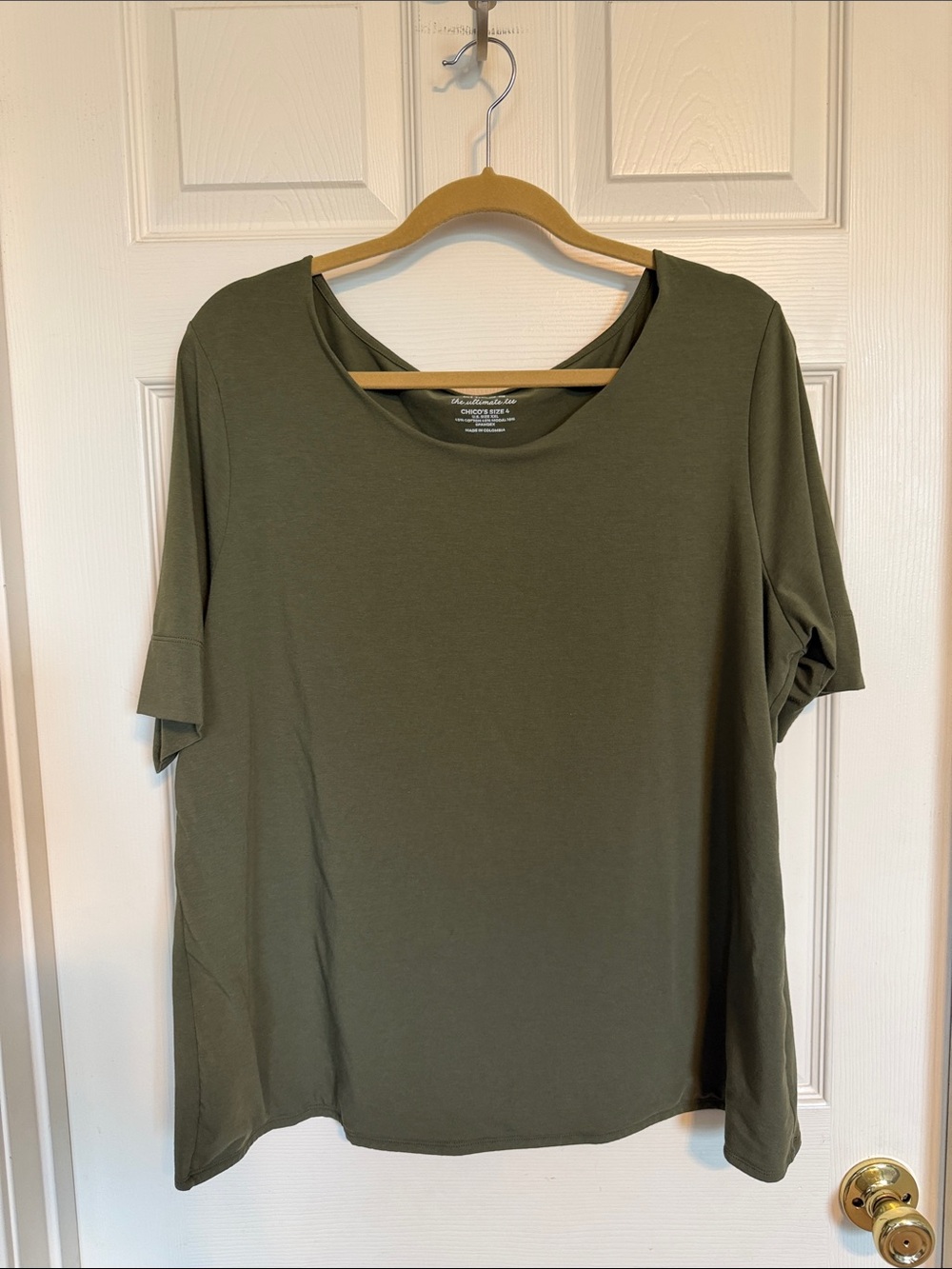 Women’s Olive Green Relaxed Short-Sleeve Top